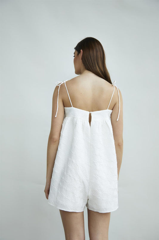 White Empire Line Strappy-Playsuit
