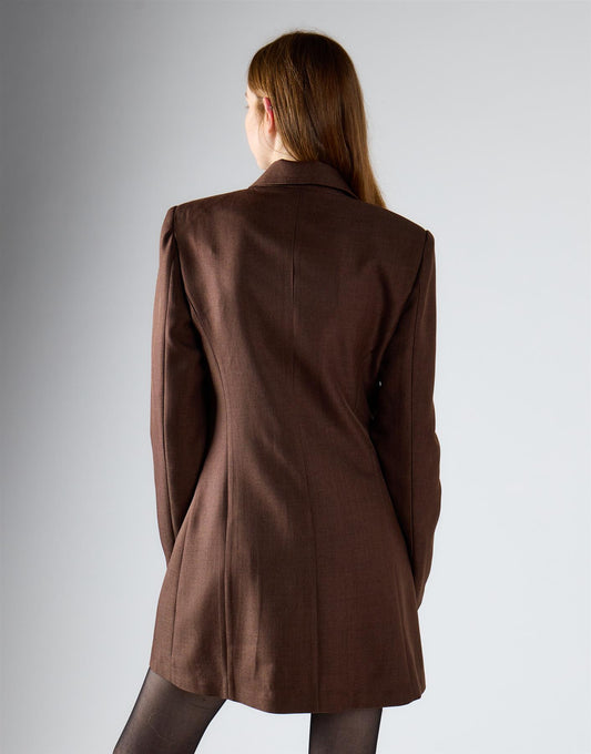 Smoke Brown Hourglass Blazer Dress