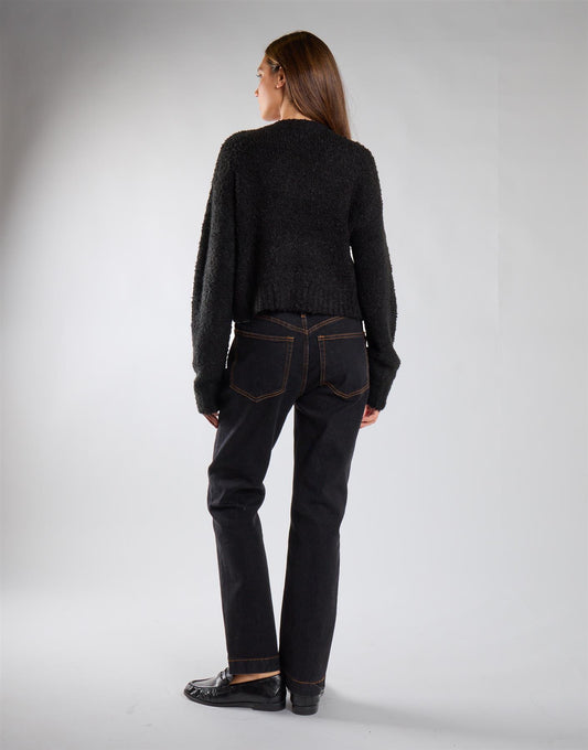Indigo Straight Leg Cropped Jeans