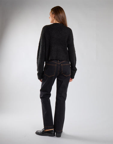 Indigo Straight Leg Cropped Jeans