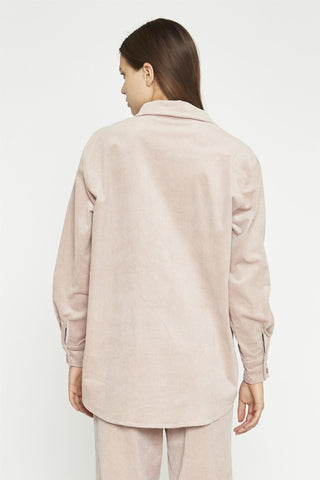 Blush Cord Ribbed Long-Sleeve Top
