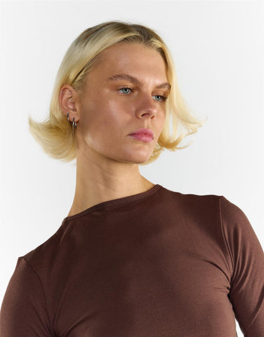 Long Sleeves Tops - Coffee