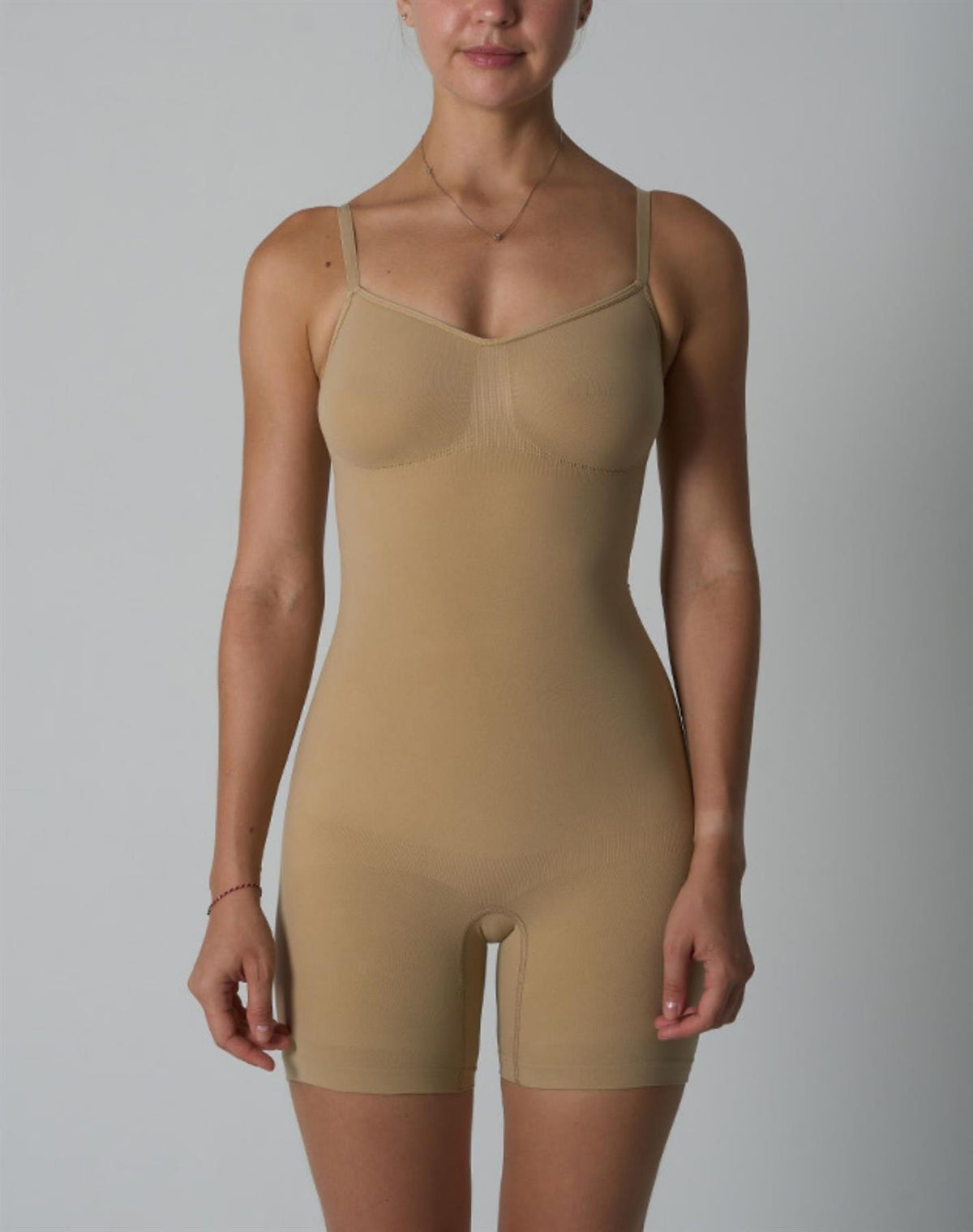 Agon Sand V-Neck Mid-Thigh Playsuit