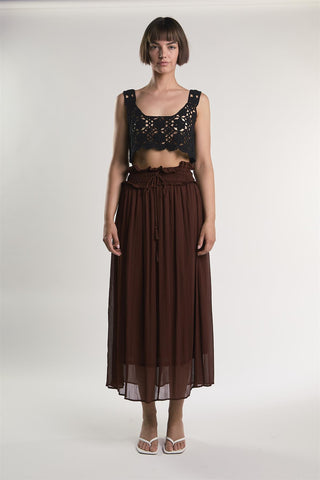 Black Crochet Crop-Top