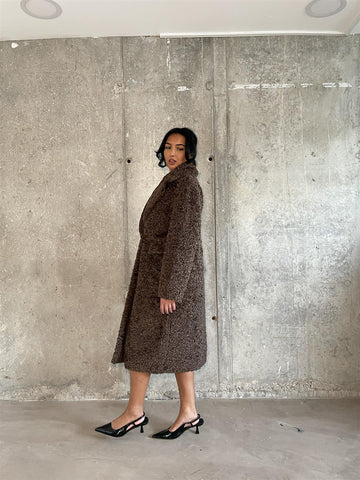 Brown Teddy-Bear Maxi-Coat