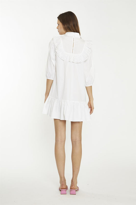 White collared Shirt Mini-Dress