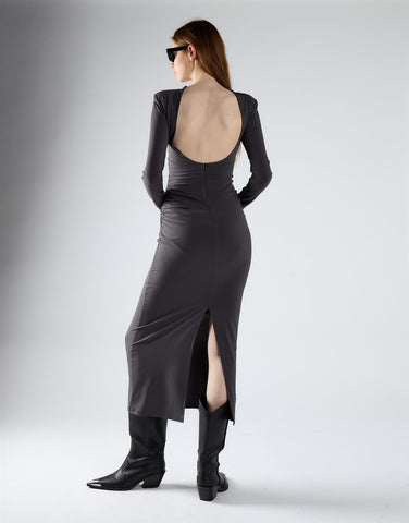 Dark Grey Bodycon Midi Dress