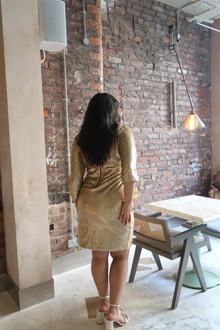 Matt - Gold sequin dress Midi-Dress