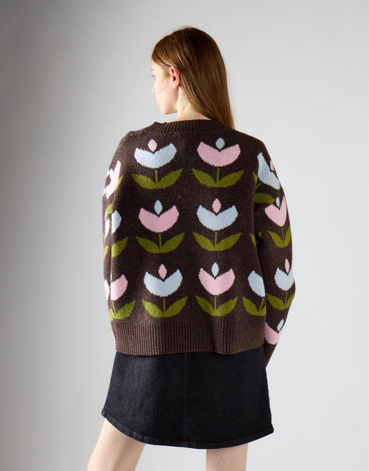 Brown Multi Button Up Cardigan