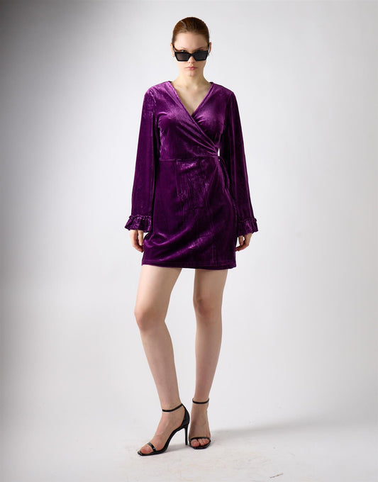 Wine Mini Wrap Dress