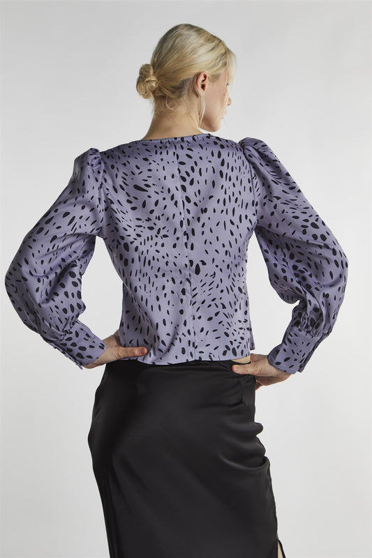 Dusty Lilac Dalmatian Long Sleeve-Tops