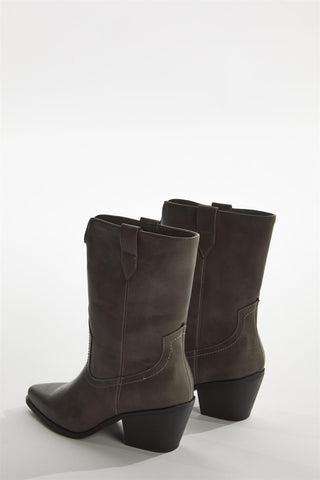 Washed-grey Cowboy Ankle Boots