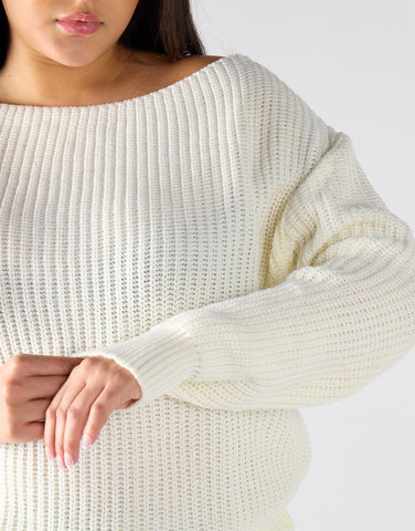 Glamorous Curve Cream Knitwear Jumper