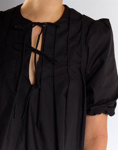 Black Pleated Dress Mini Dress