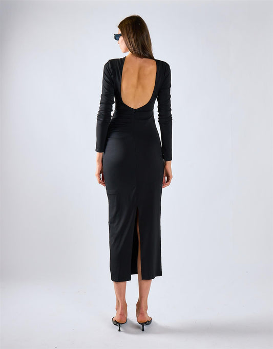 Black Bodycon Midi Dress