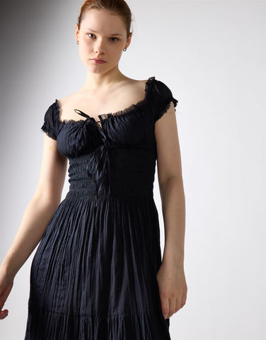 Black Tiered Maxi Dress