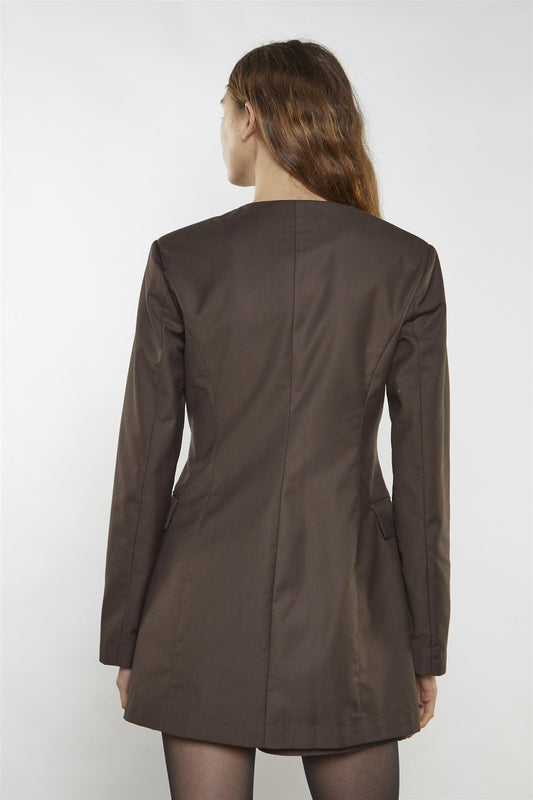 Brown Blazer Mini-Dress