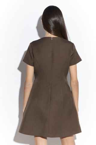 Brown Tailored Mini Dress
