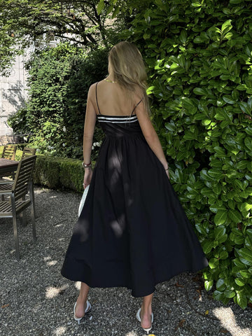 Black Scoop-Neck Maxi-Dress