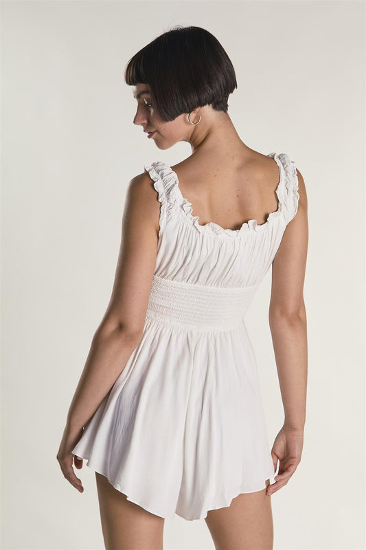 Elasticated Waistband Square Neck Playsuit