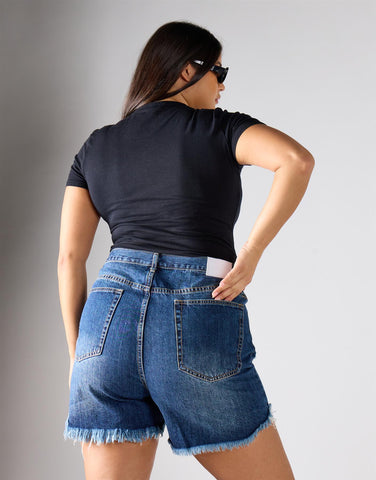 Glamorous Curve Dark Indigo Denim Shorts