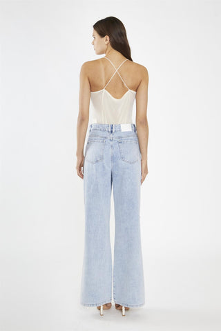 Nude-Mesh Cowl-Neck Bodysuit