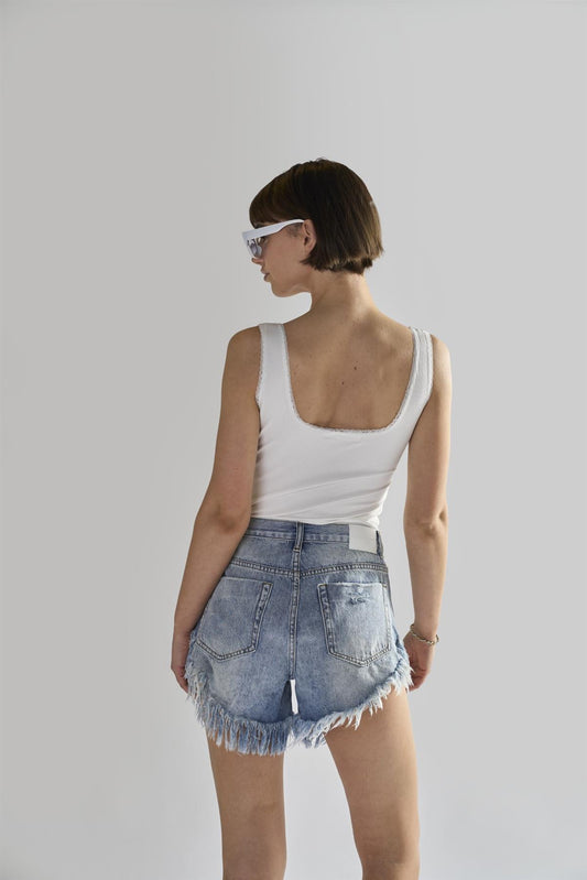 Off-White Square-Neck Bodysuit