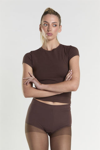 Crew Neck Top - Coffee