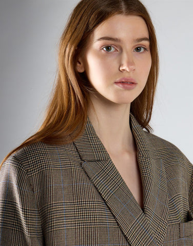 Stone Check Double Breasted Blazer