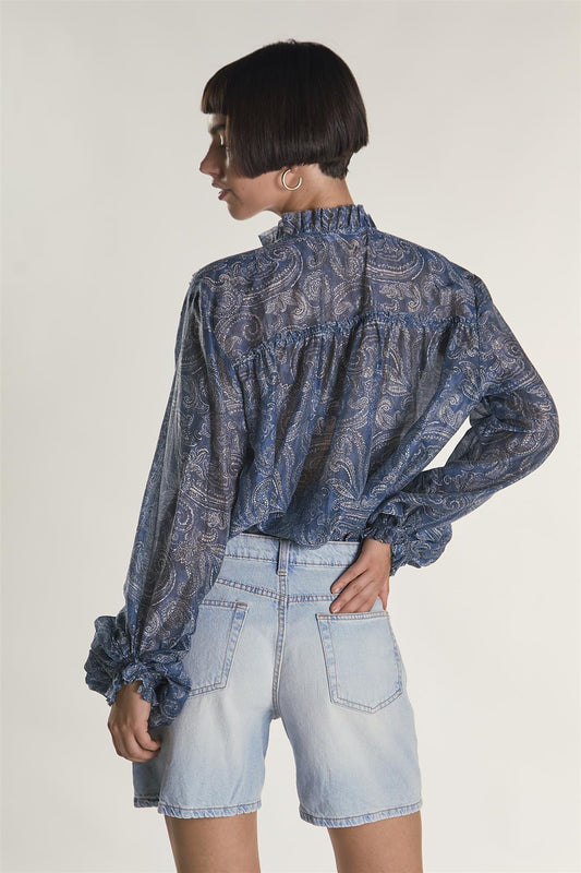 Mid Waist Loose Fit Denim Shorts - Light Vintage Wash