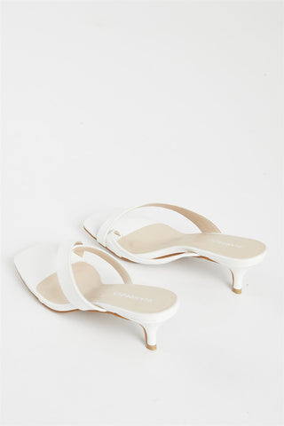 White Kitten Heel Kitten Heel-Heeled Sandal