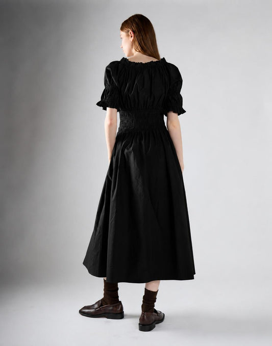Black Milkmaid Maxi Dress