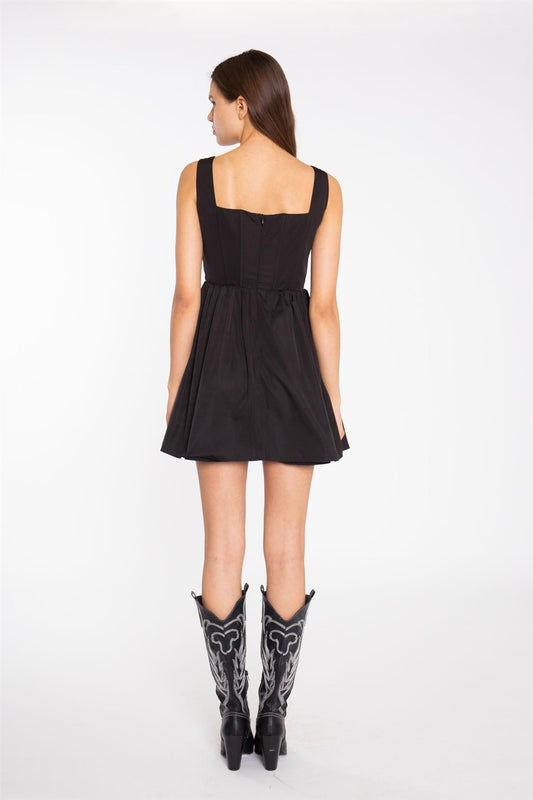 Black Corset Skater Mini-Dress