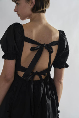 Black Tie-Back Mini-Dresses