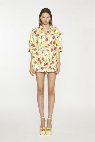 Psychedelic Strawberry Short-Sleeve Oversized-Shirt