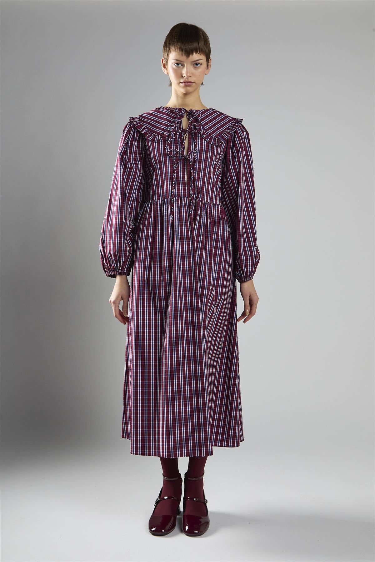 purple plaid dress Wednesday Jenna Ortega inspired dress 