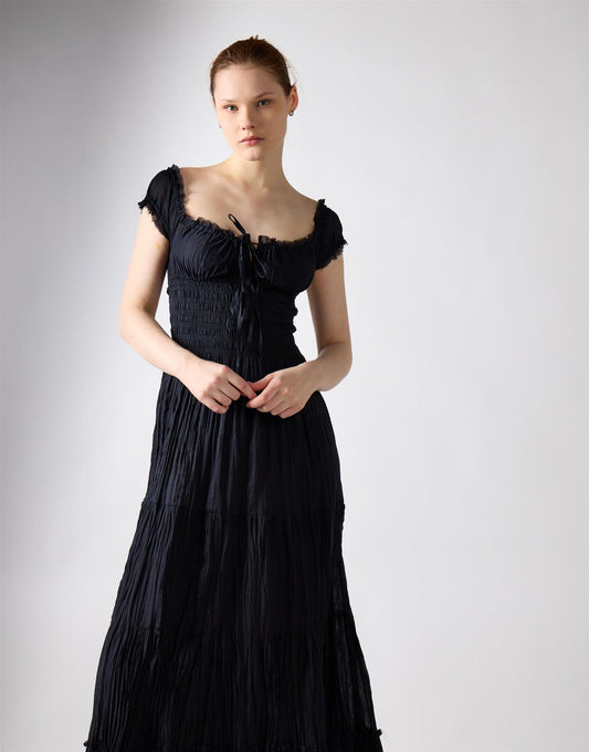 Black Tiered Maxi Dress