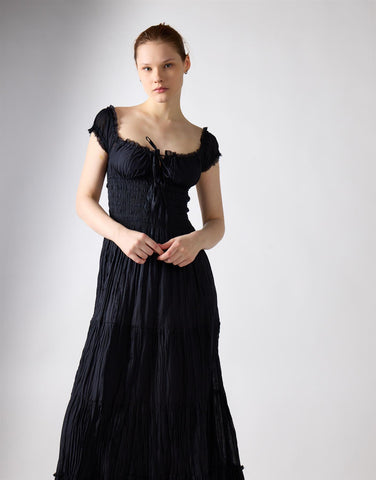 Black Tiered Maxi Dress