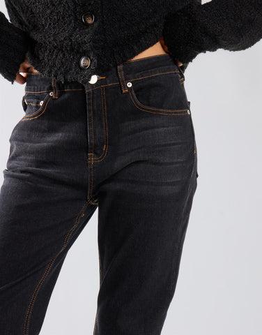Indigo Straight Leg Cropped Jeans