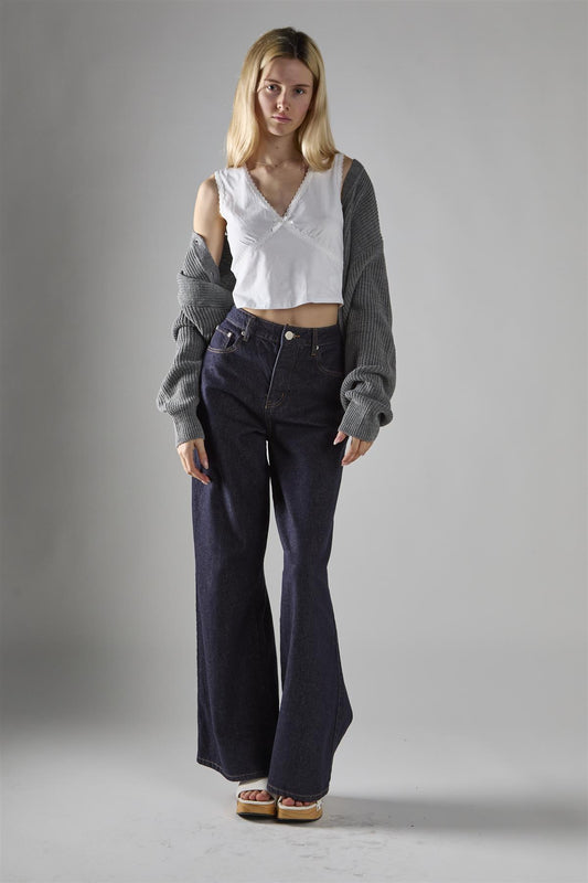 White V-Neck Crop-Top