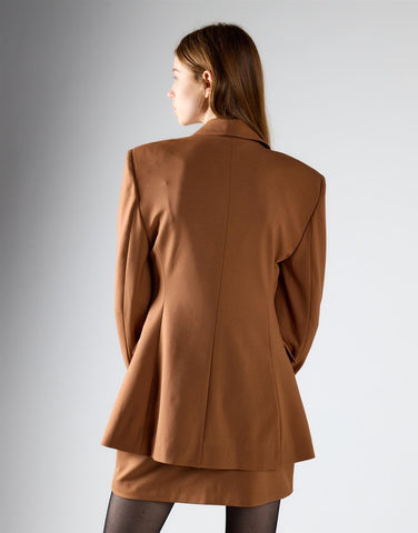 Rust Brown Cinched Waist Blazer