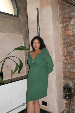 Green Midi-Party dress