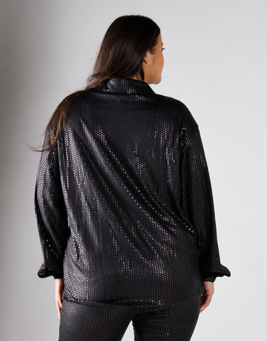 Glamorous Curve Black Sequin Top