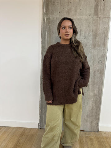 Chocolate Brown Oversized-Jumper