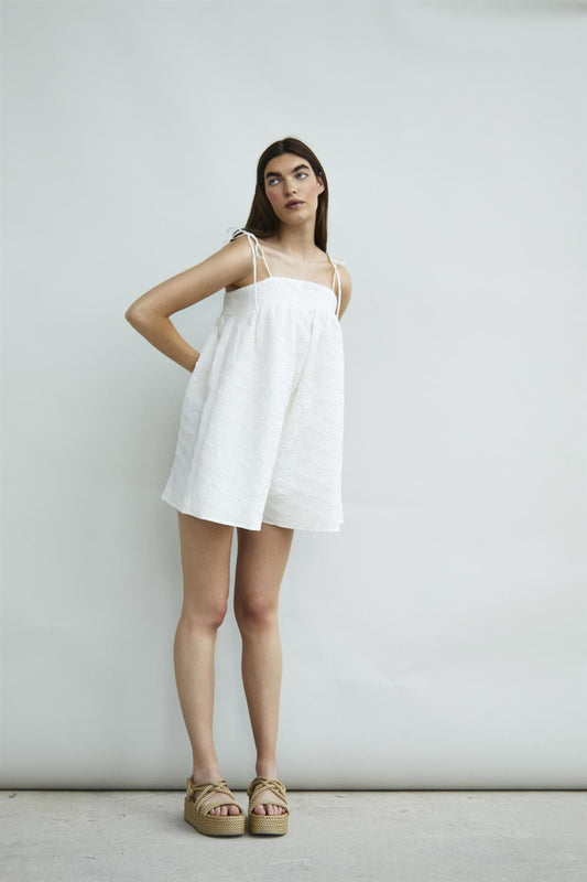 White Empire Line Strappy-Playsuit