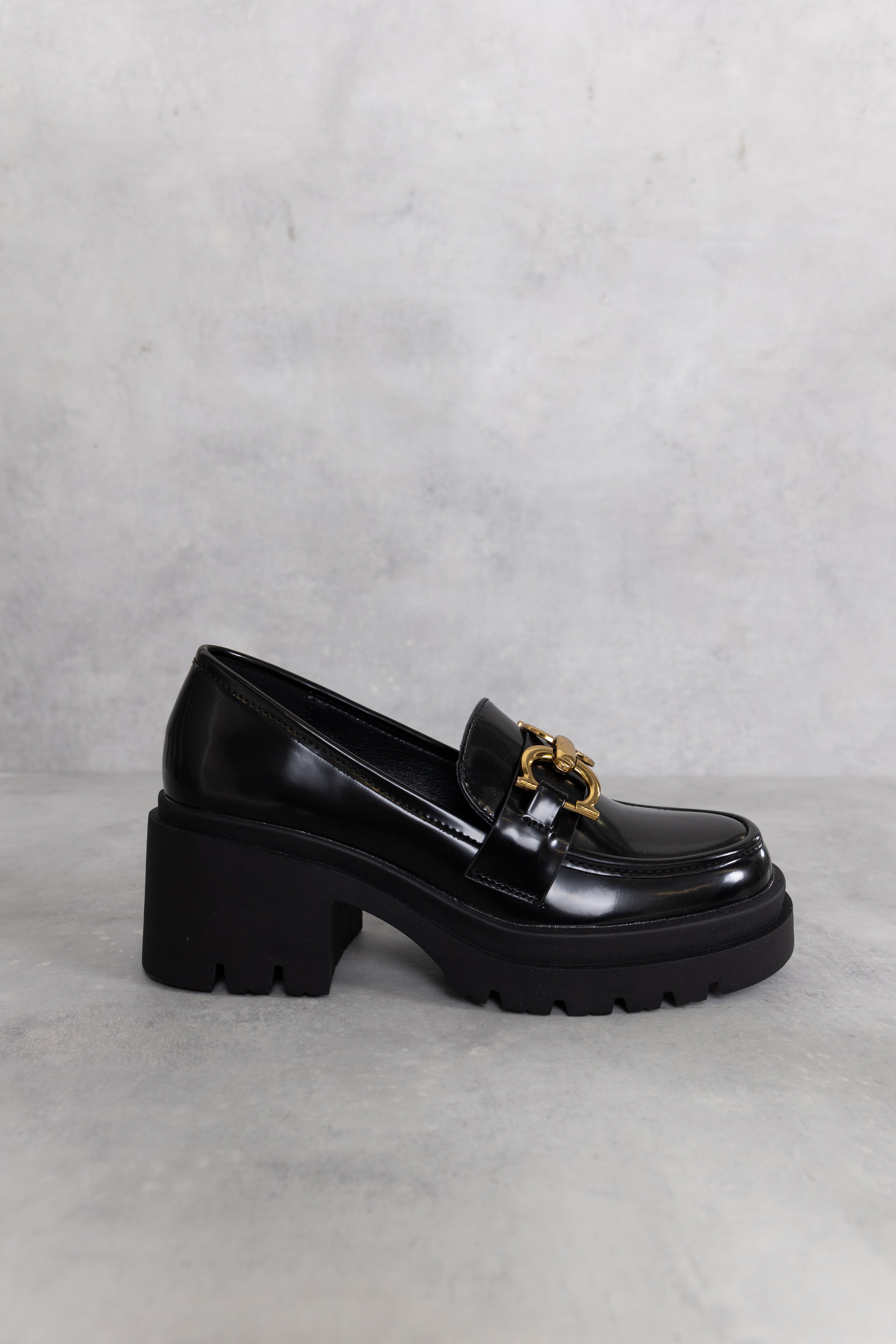 High Heeled Loafers Black - FY Zoe