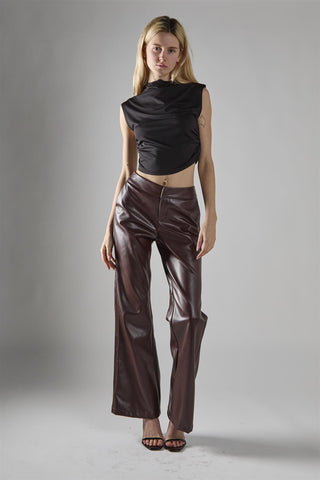 Black Mock Neck Crop-Top