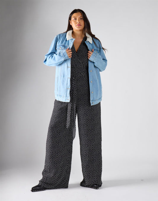 Glamorous Curve Light Wash Denim Jacket