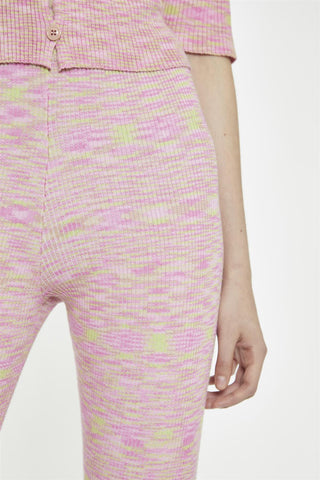 Pink Lime Space Dye High Waisted Flared Leggings