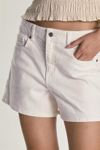 Regular Fit Denim Shorts - Ecru